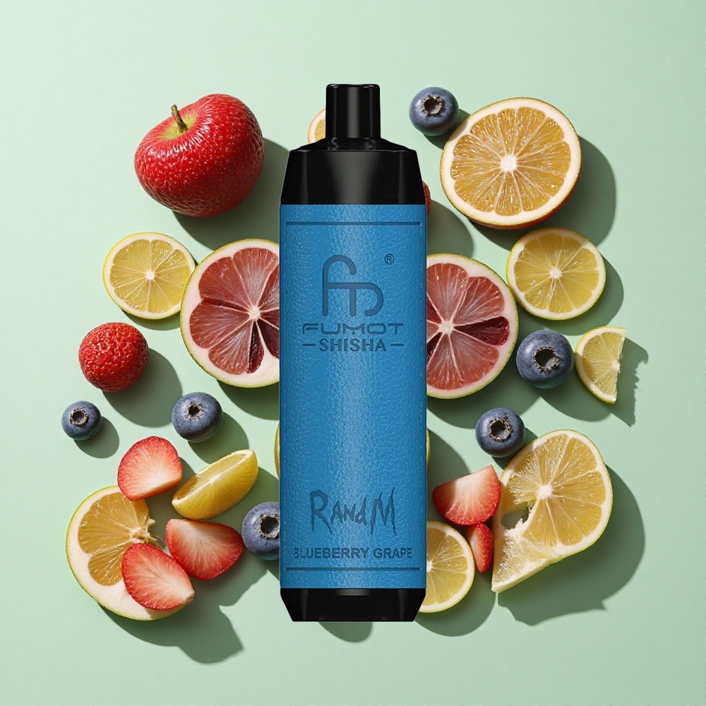 RandM Fumot Shisha 10000 Puffs Blåbær Drue Engros Norge 18ml Type-C