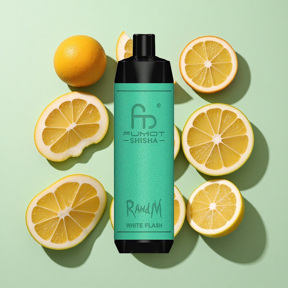 RandM Fumot Shisha 10000 Puffs Hvit Blits engros Norge LED-Indikator Type-C Port