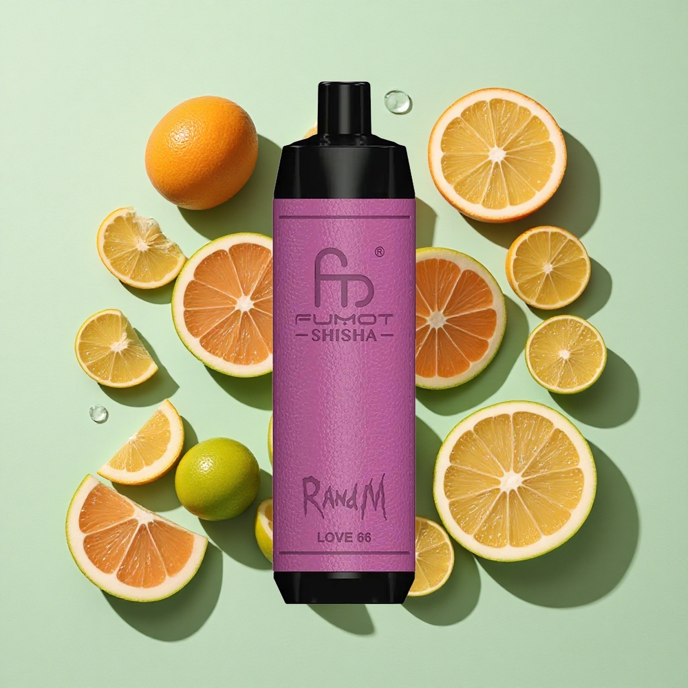 RandM Fumot Shisha 10000 Puffs Kjærlighet 66 engros Norge LED-Indikator Type-C Port