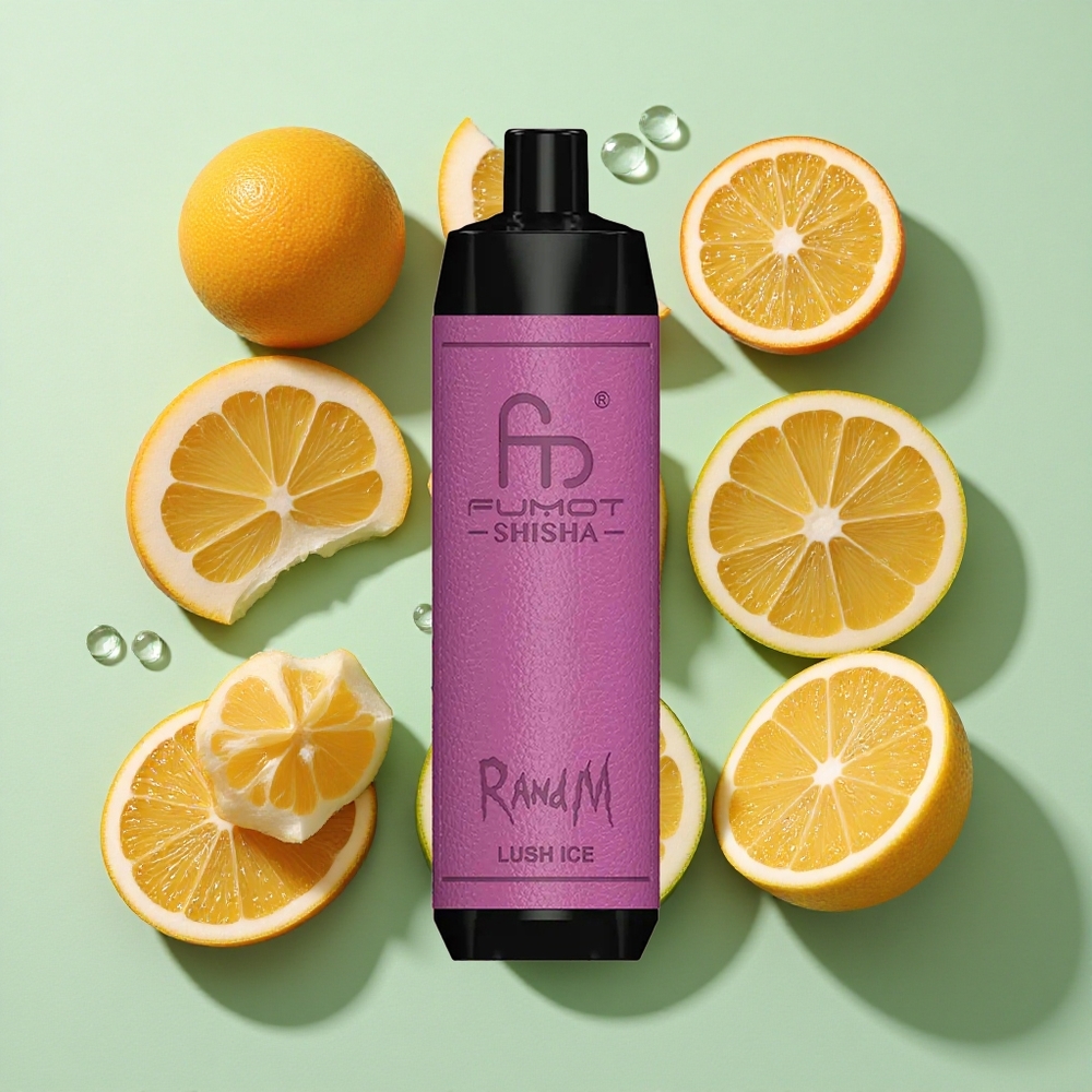 RandM Fumot Shisha 10000 Puffs Lush Is (Ice) 18ml Prefilled e-væske engros Norge Type-C Port