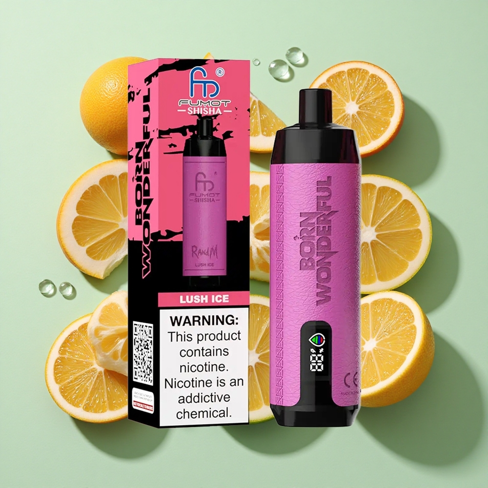 RandM Fumot Shisha 10000 Puffs Lush Is (Ice) 18ml Prefilled e-væske engros Norge Type-C Port