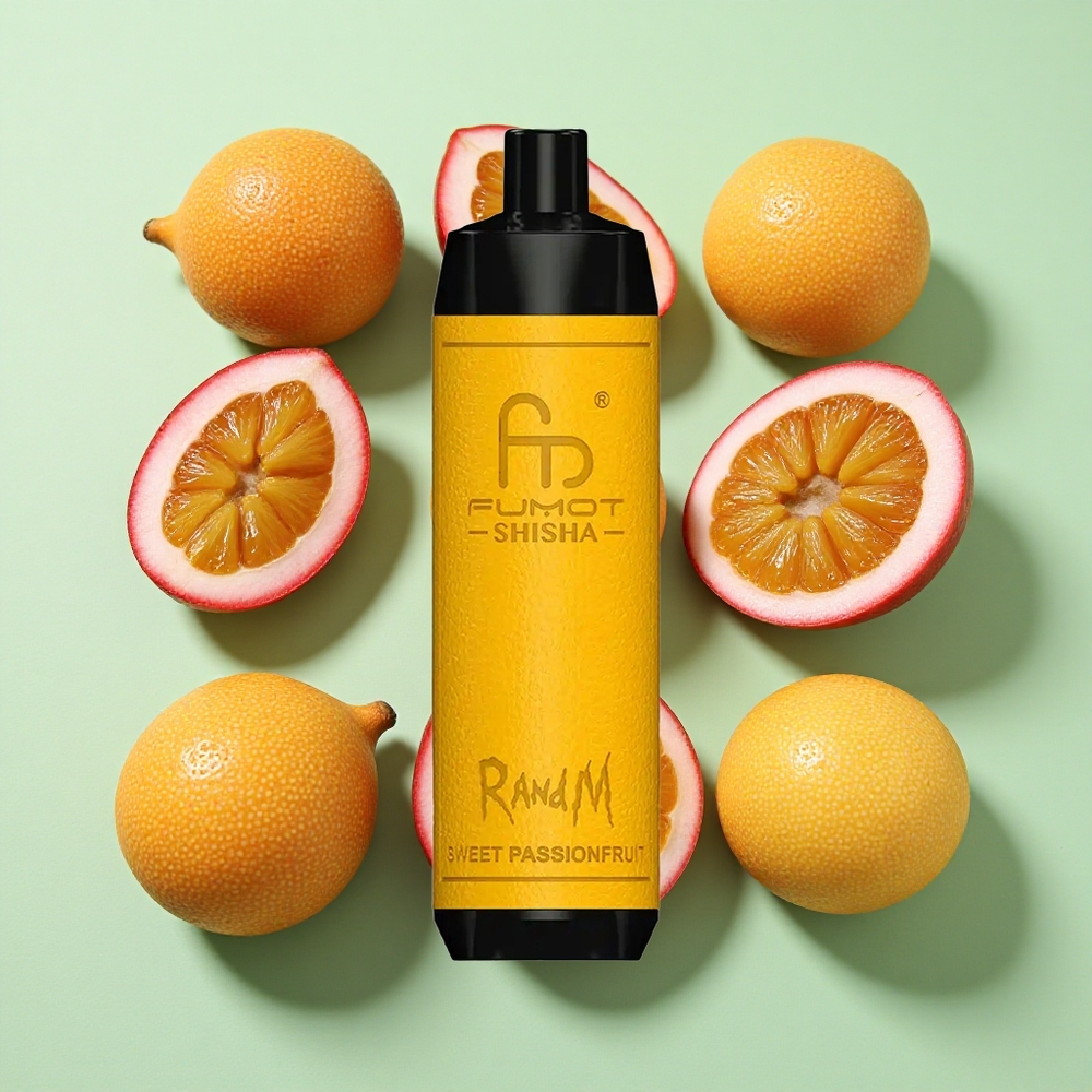 RandM Fumot Shisha 10000 Puffs Søt Pasjonsfrukt Engangs Vape 18ml engros Norge Type-C Port