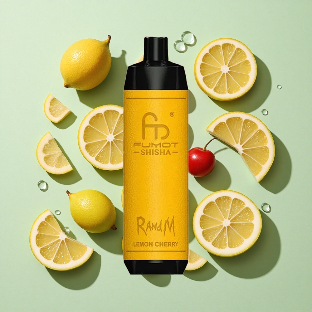 RandM Fumot Shisha 10000 Puffs Sitron/Kirsebær Engangs Vape 18ml Engros Norge Type-C Port