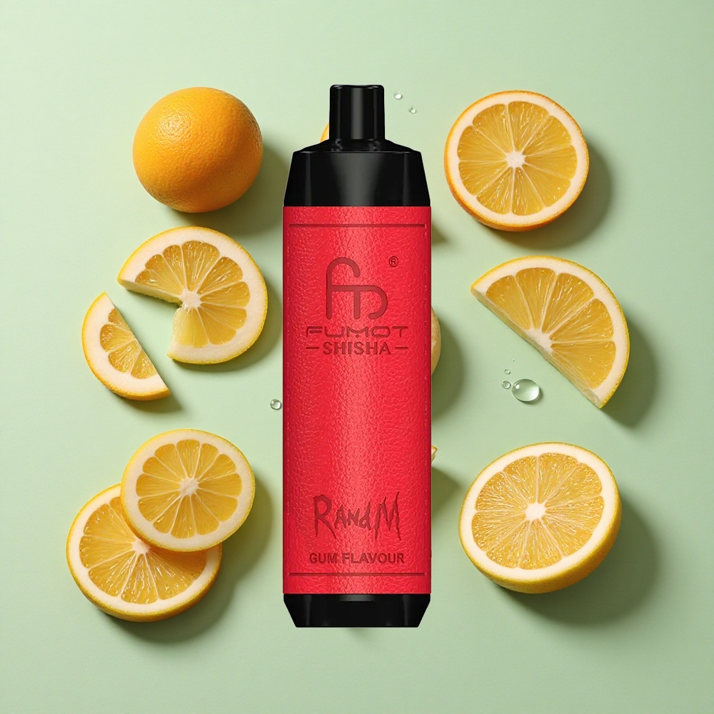 RandM Fumot Shisha 10000 Puffs Tyggegummi Smak Engangs Vape 18ml Fylt engros Norge Type-C Port