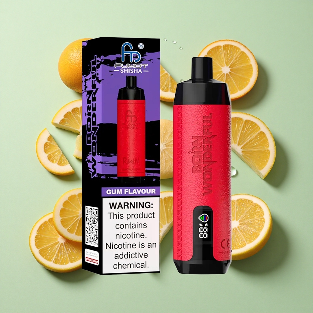 RandM Fumot Shisha 10000 Puffs Tyggegummi Smak Engangs Vape 18ml Fylt engros Norge Type-C Port