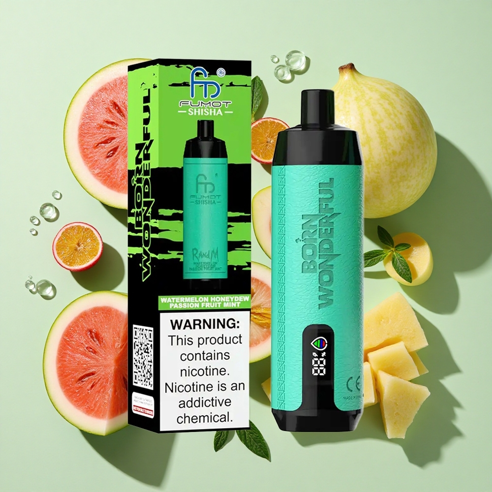 RandM Fumot Shisha 10000 Puffs Vannmelon Honningmelon Pasjonsfrukt Mynte engros Norge Type-C Port 0.5% Nikotin