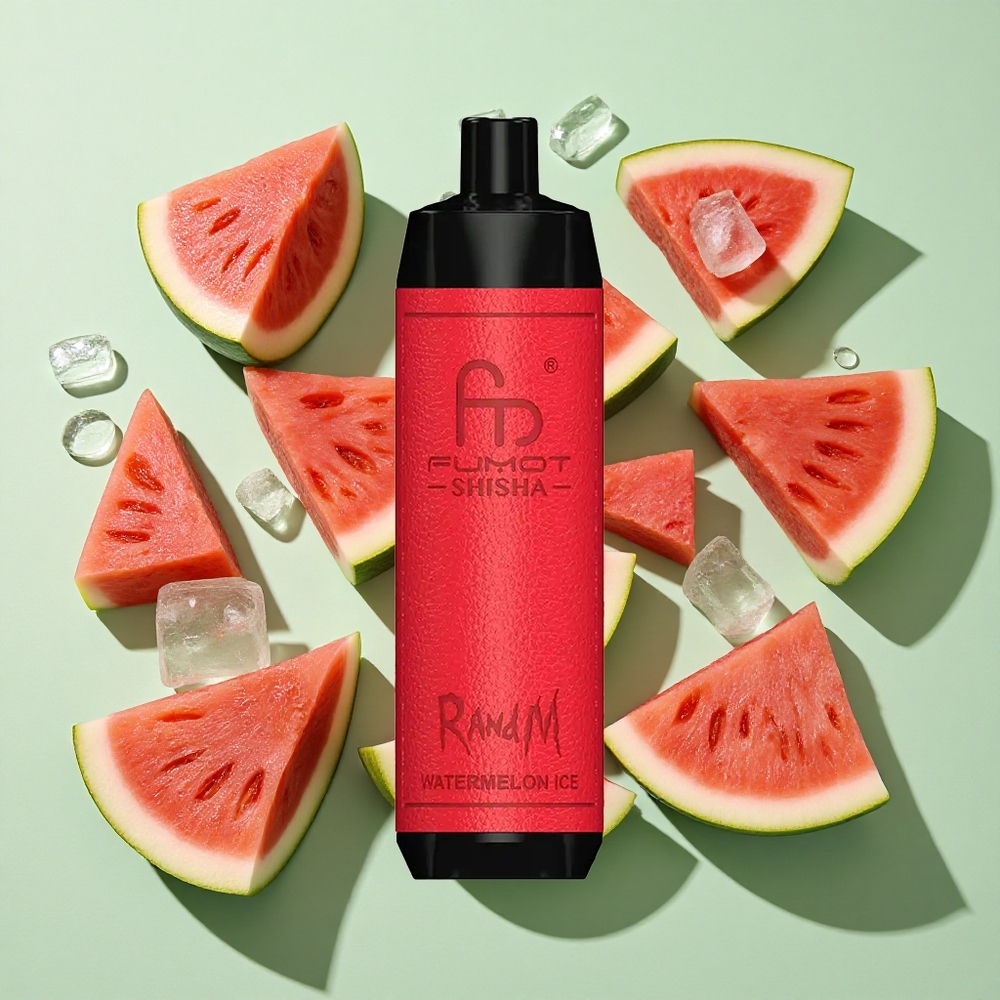 RandM Fumot Shisha 10000 Puffs Vannmelon Is Engangs Vape 18ml 850 mAh engros Norge