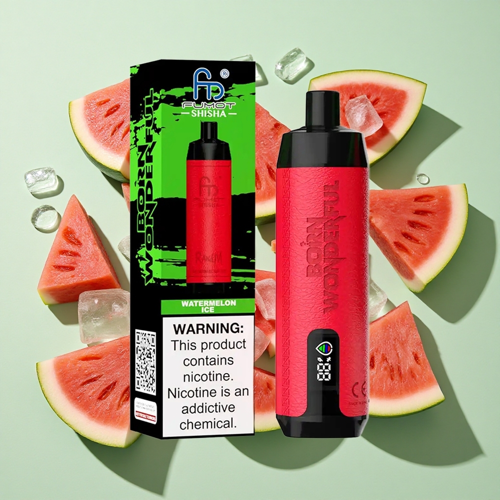 RandM Fumot Shisha 10000 Puffs Vannmelon Is Engangs Vape 18ml 850 mAh engros Norge