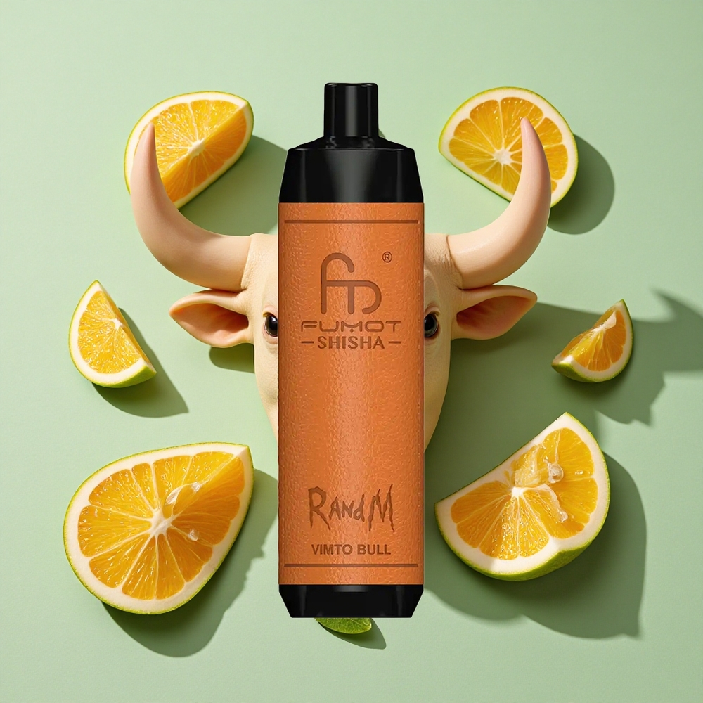 RandM Fumot Shisha 10000 Puffs Vimto Okse engros Norge 18ml Fylt e-væske 850 mAh Batteri