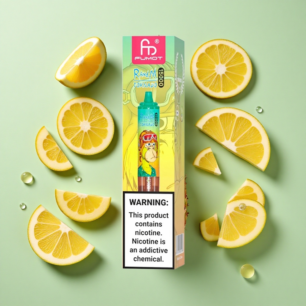 RandM Fumot Tornado 15000 Puffs Ananas Is Engangs Vape Engros Norge 25ml LCD Skjerm