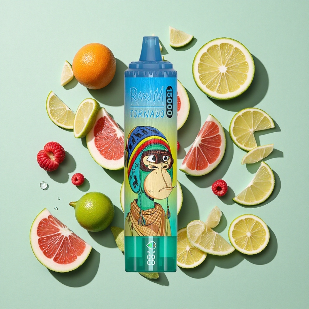 RandM Fumot Tornado 15000 Puffs Blå Bringebær Lemonade engros Norge 25ml 850mAh