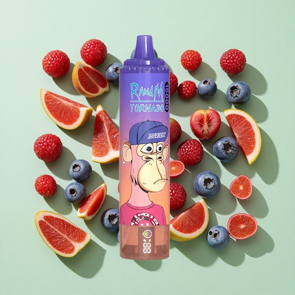 RandM Fumot Tornado 15000 Puffs Blåbær Kirsebær Tyttebær engros Norge 25ml Type-C