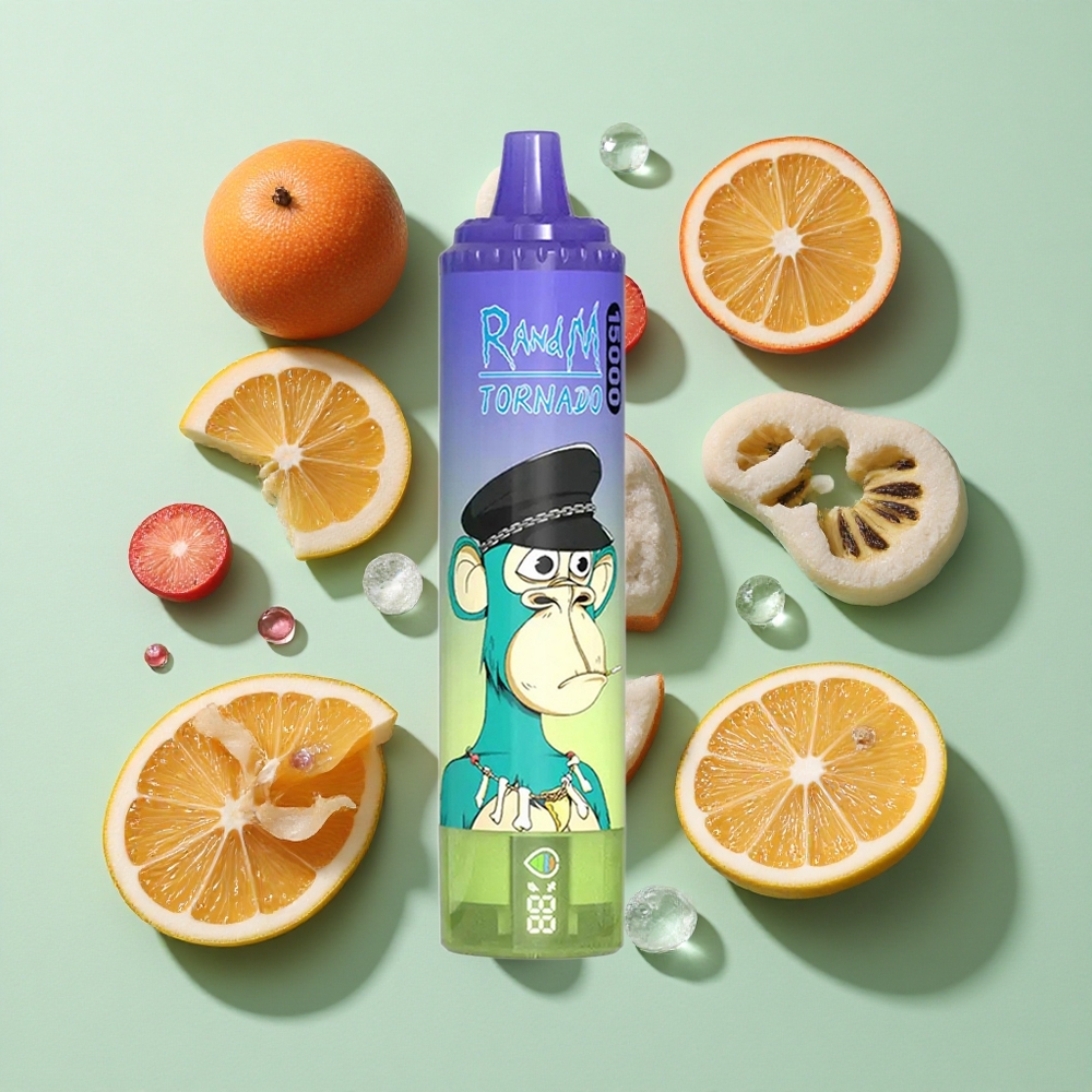 RandM Fumot Tornado 15000 Puffs Blåbær Tyggegummi engros Norge 25ml LCD