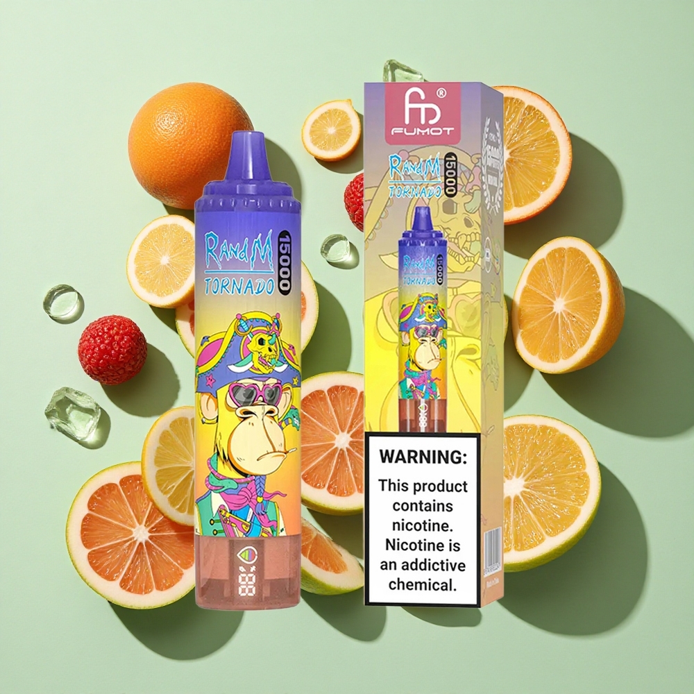 RandM Fumot Tornado 15000 Puffs Cola Is engros Norge 25ml LCD Skjerm