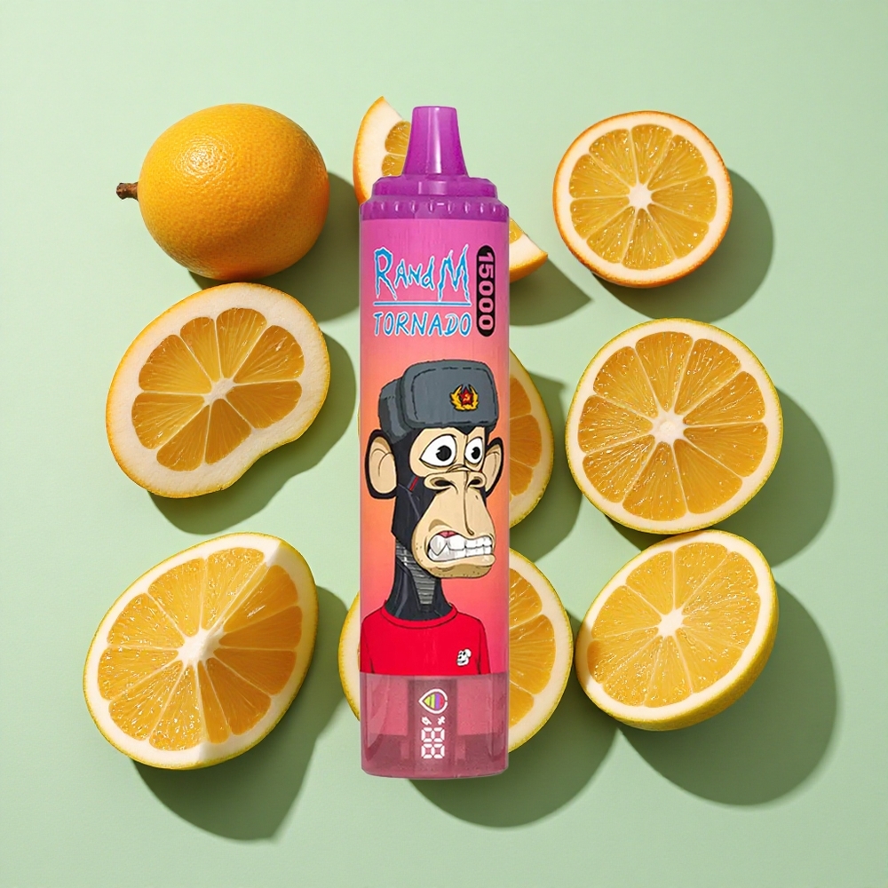 RandM Fumot Tornado 15000 Puffs Dragonfrukt Engangs Vape 25ml engros Norge LCD Skjerm