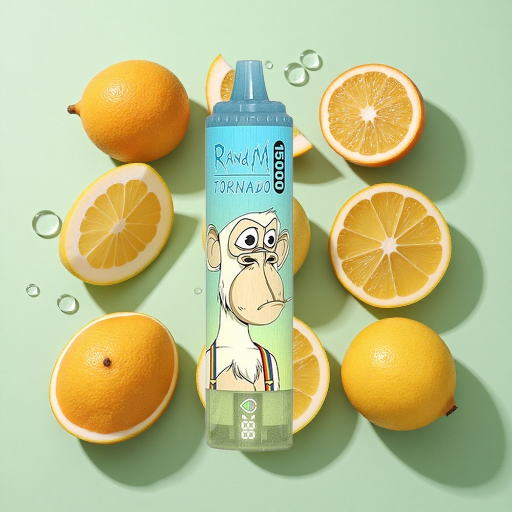 RandM Fumot Tornado 15000 Puffs Iskrem Engangs Vape 25ml engros Norge LCD Skjerm