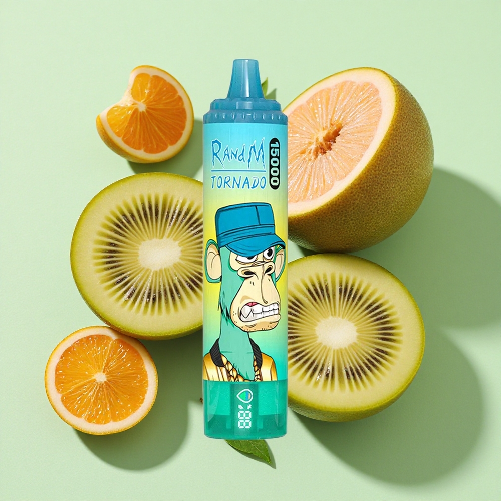 RandM Fumot Tornado 15000 Puffs Kiwi Pasjonsfrukt Guava engros Norge 25ml LCD Skjerm