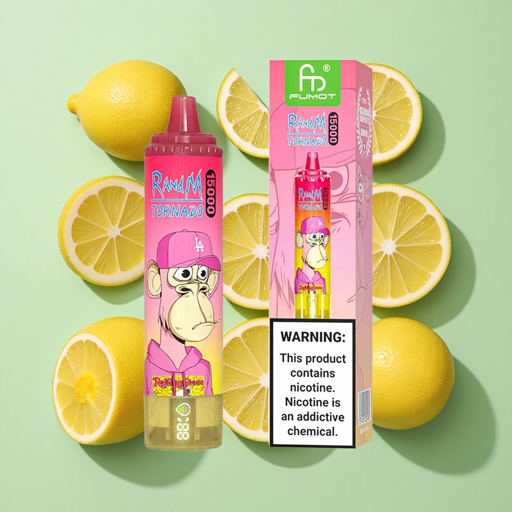 RandM Fumot Tornado 15000 Puffs Lemon (Sitron) engros Norge 25ml LCD
