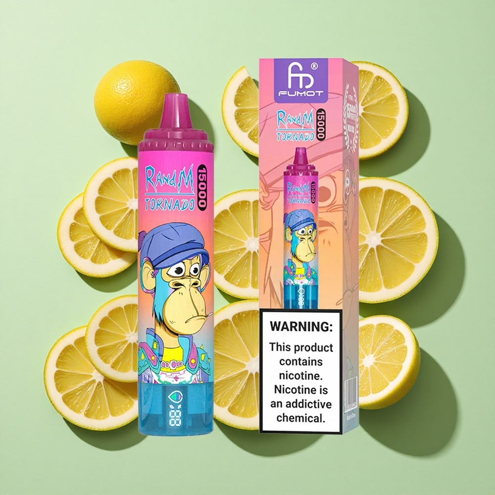 RandM Fumot Tornado 15000 Puffs Lemonade 25ml engros Norge LCD Skjerm