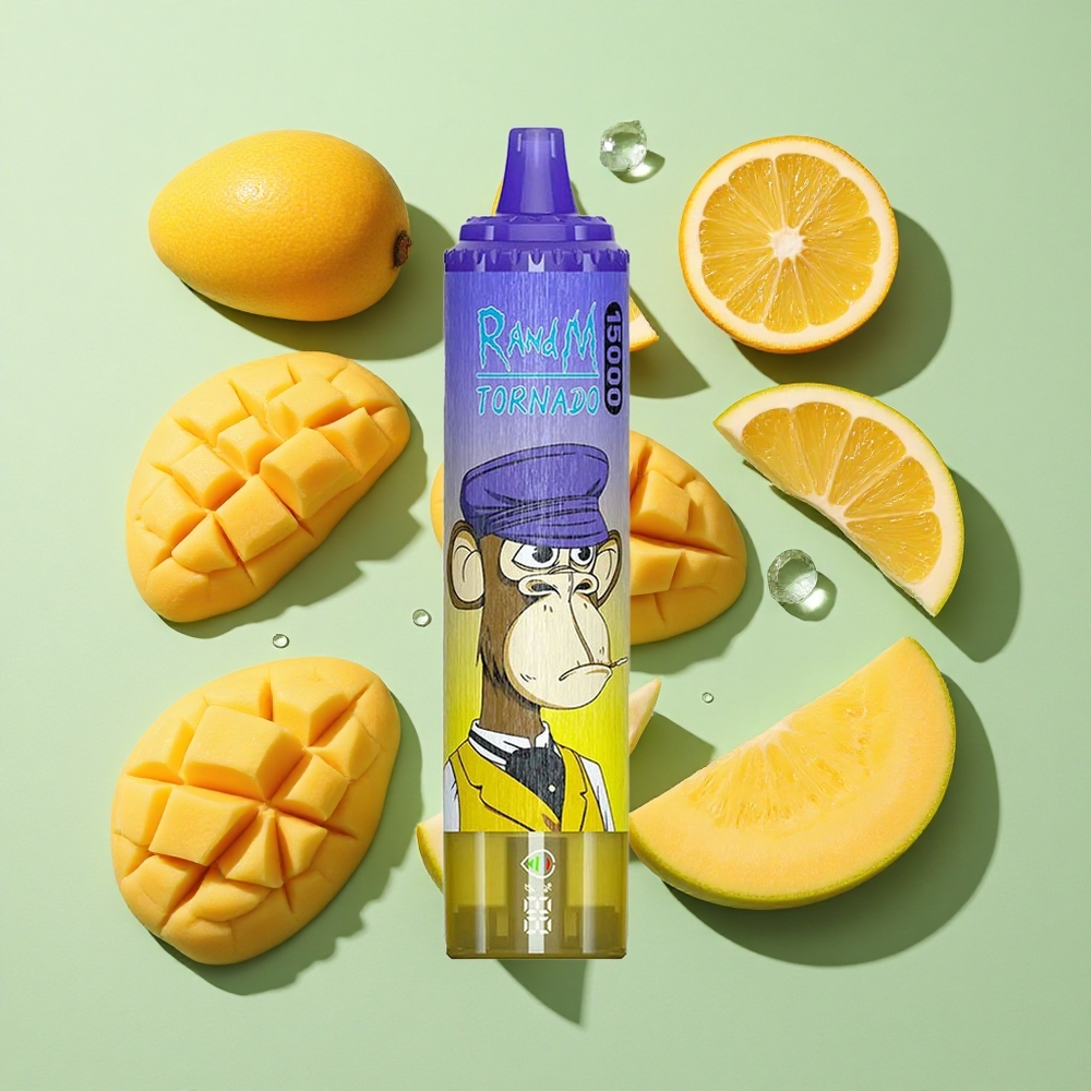 RandM Fumot Tornado 15000 Puffs Mango På Is engros Norge 25ml Type-C Ladbar