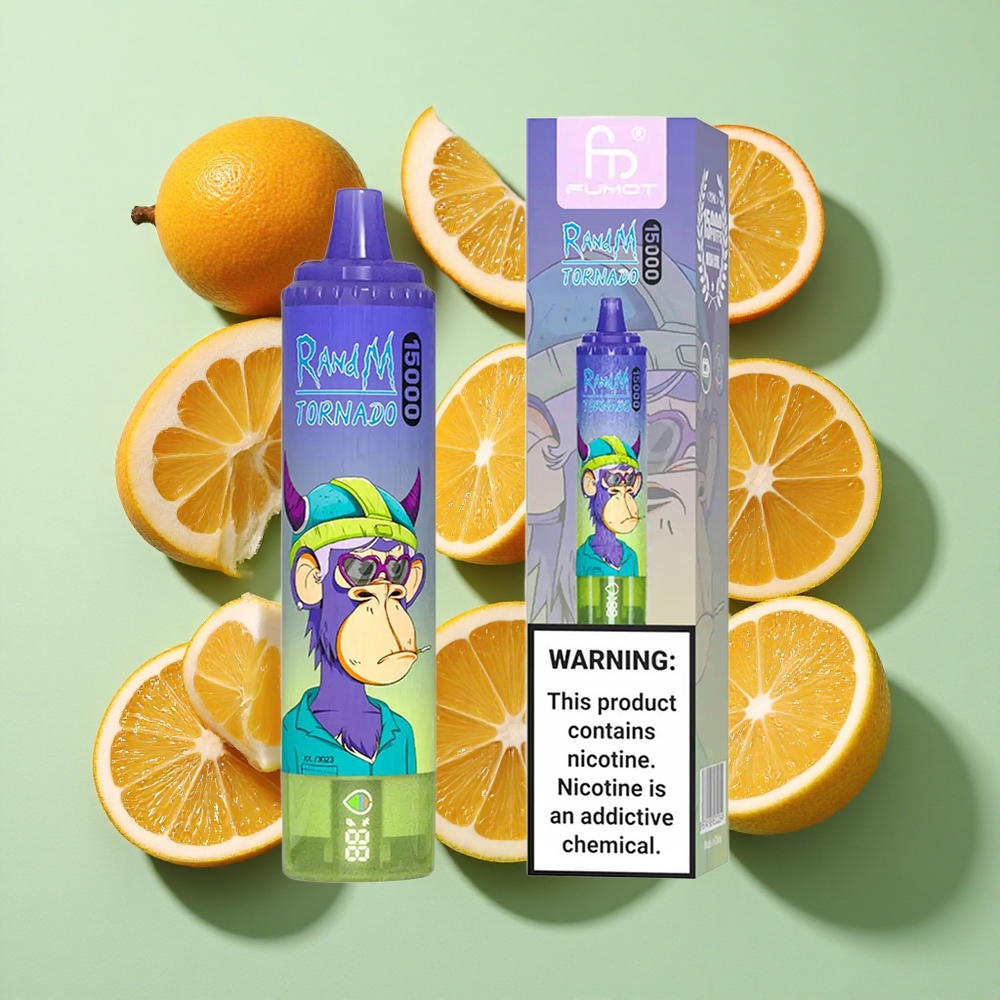 RandM Fumot Tornado 15000 Puffs Vimto Smak Engros Norge 25ml LCD Skjerm