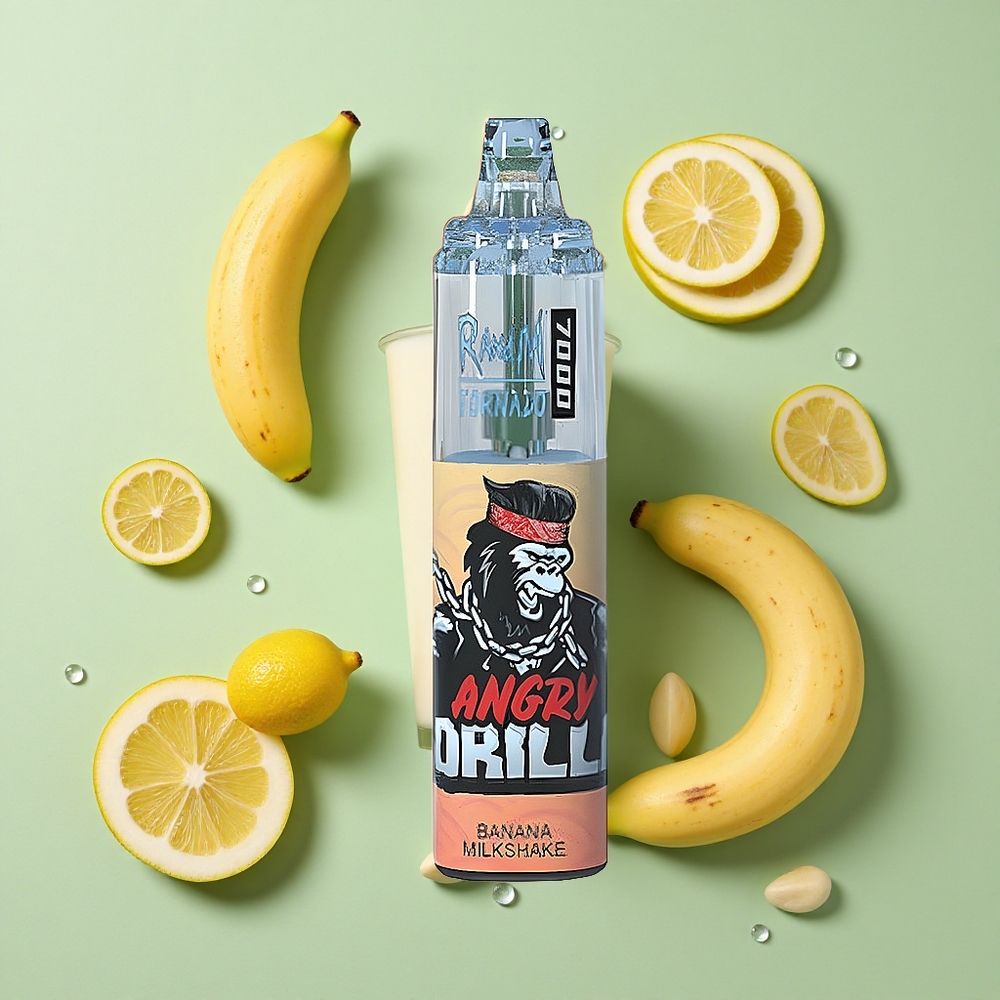 RandM Fumot Tornado 7000 Puffs Bananmilkshake Engros Norge 14 ML E-væske 850 MAH Batteri