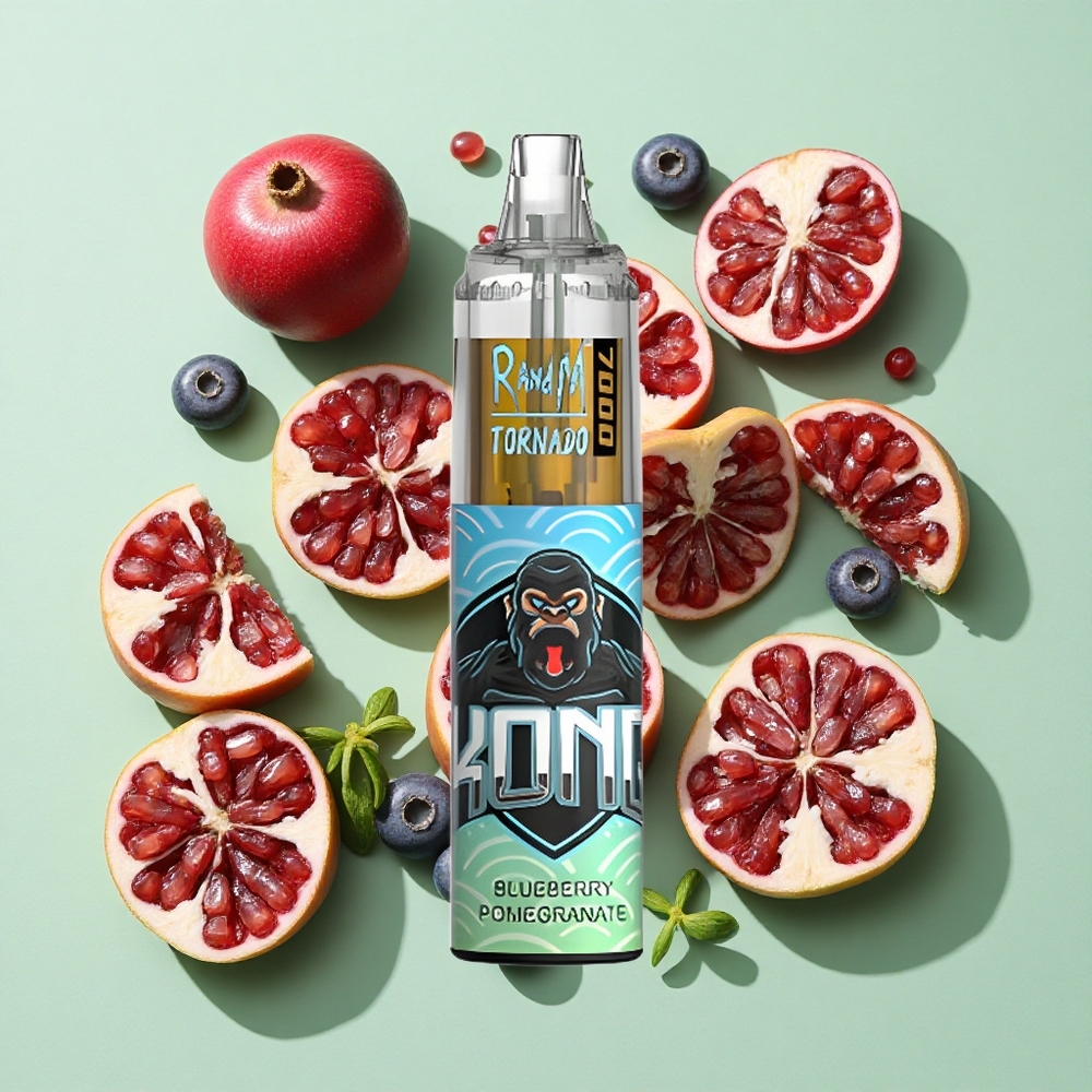 RandM Fumot Tornado 7000 Puffs Blåbær Granateple engros Norge 14 ML E-væske 850 MAH Batteri