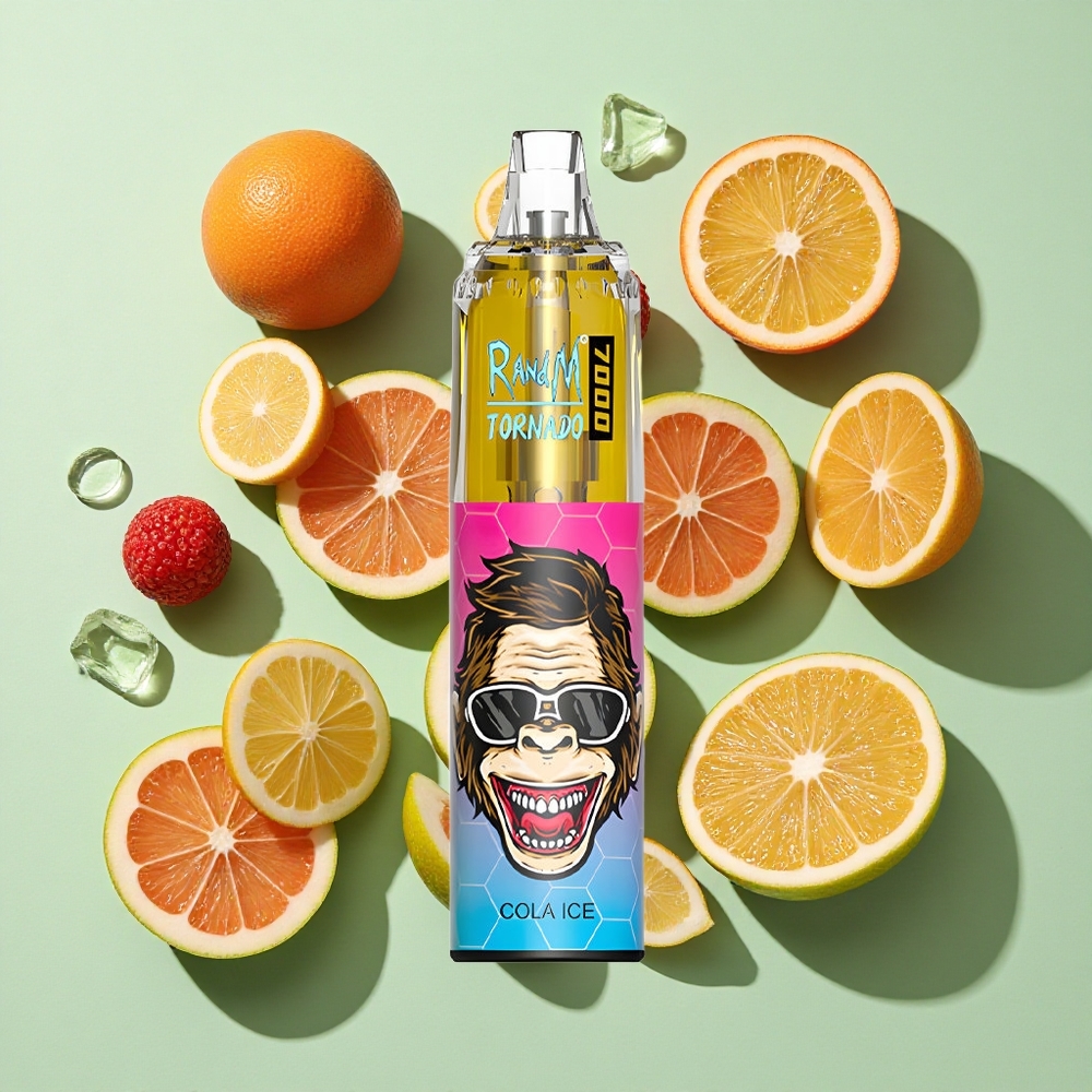 RandM Fumot Tornado 7000 Puffs Cola Is engros Norge 14 ML E-væske 850 MAH Batteri
