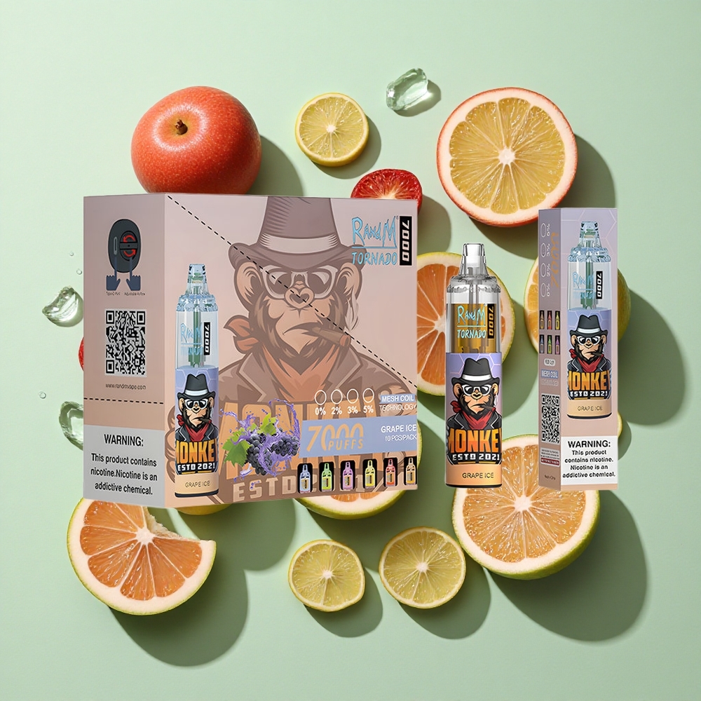 RandM Fumot Tornado 7000 Puffs Drueis Engangs Vape engros Norge 14 ML E-væske 850 MAH Batteri