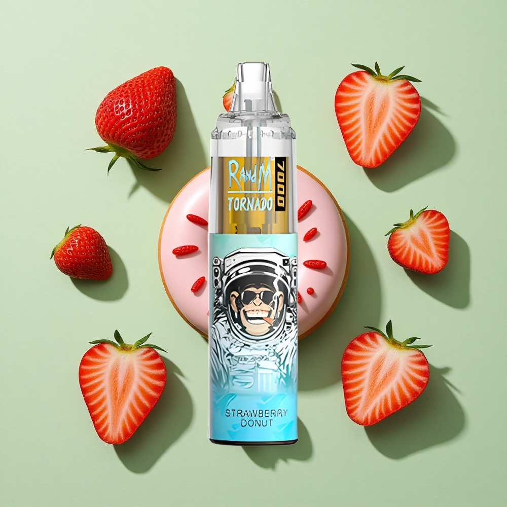 RandM Fumot Tornado 7000 Puffs Jordbær Donut engros Norge 14 ML E-væske 850 MAH Batteri