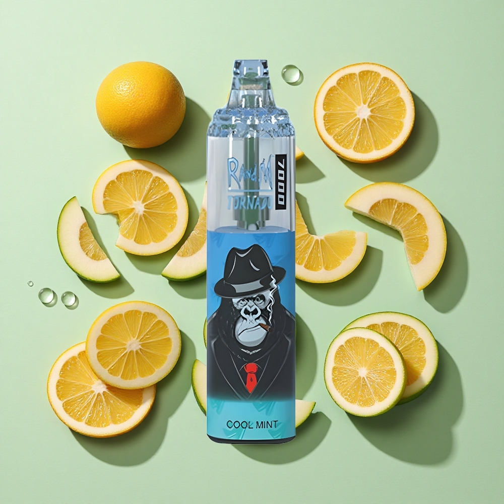 RandM Fumot Tornado 7000 Puffs Kjølig Mynte engros Norge 14 ML E-væske Luftjusterbar