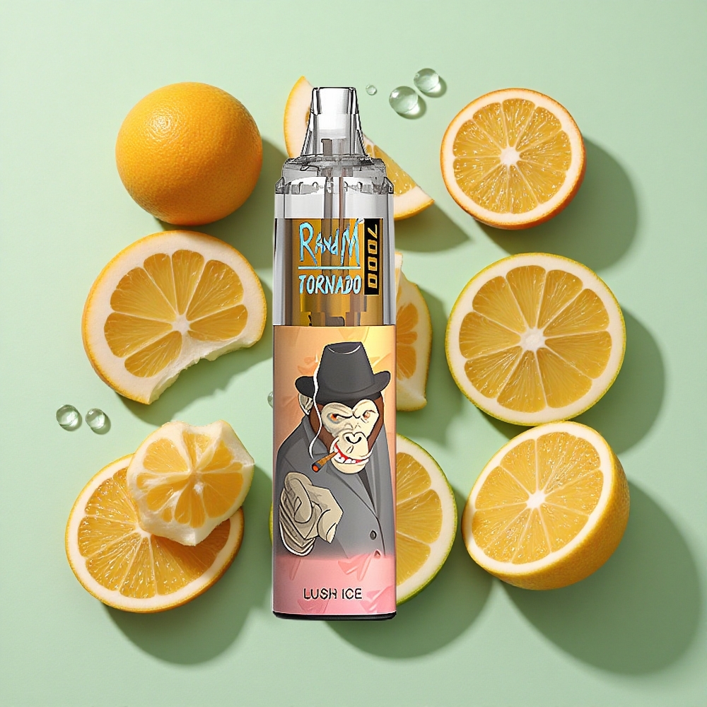 RandM Fumot Tornado 7000 Puffs Lys Is engros Norge 14 ML E-væske Luftjusterbar