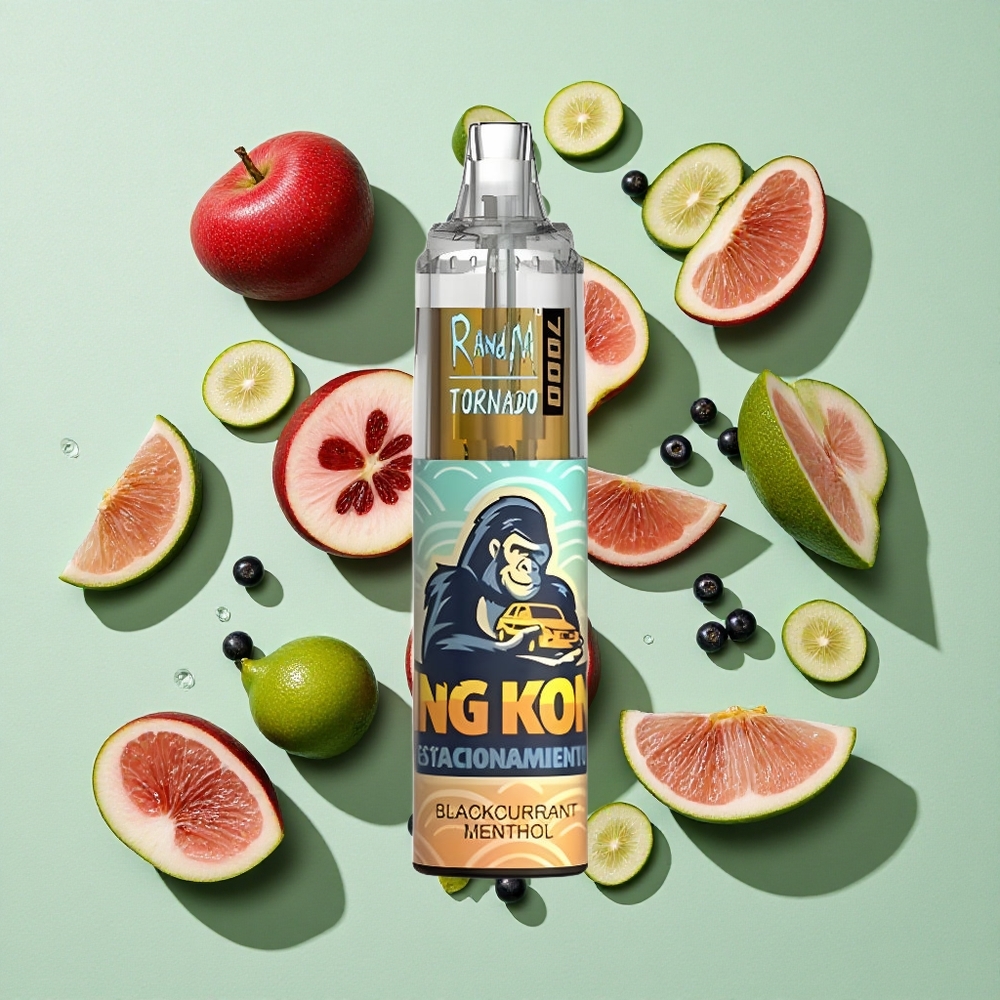 RandM Fumot Tornado 7000 Puffs Solbær Menthol Engros Norge 14 ML E-væske Luftjusterbar