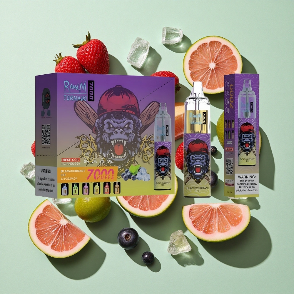 RandM Fumot Tornado 7000 Puffs Solbæris Engros Norge 14 ML E-væske 850 MAH Batteri