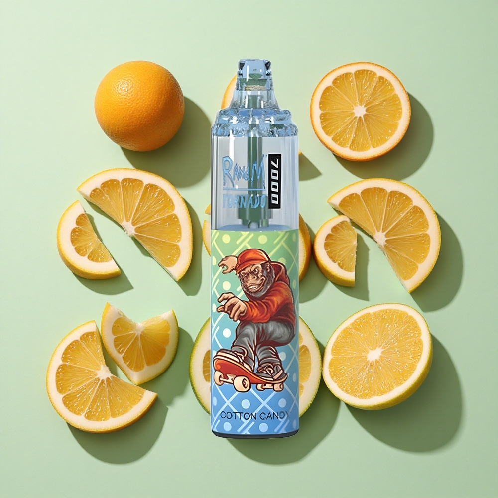 RandM Fumot Tornado 7000 Puffs Sukkerstang Engros Norge 14 ML E-væske Luftjusterbar