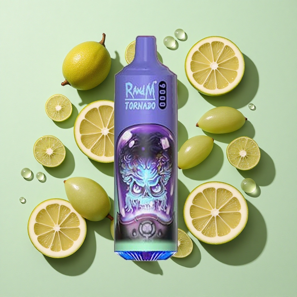 RandM Fumot Tornado 9000 Puffs Aloe Grape (Aloe Drue) engros Norge 18 mL 850 mAh