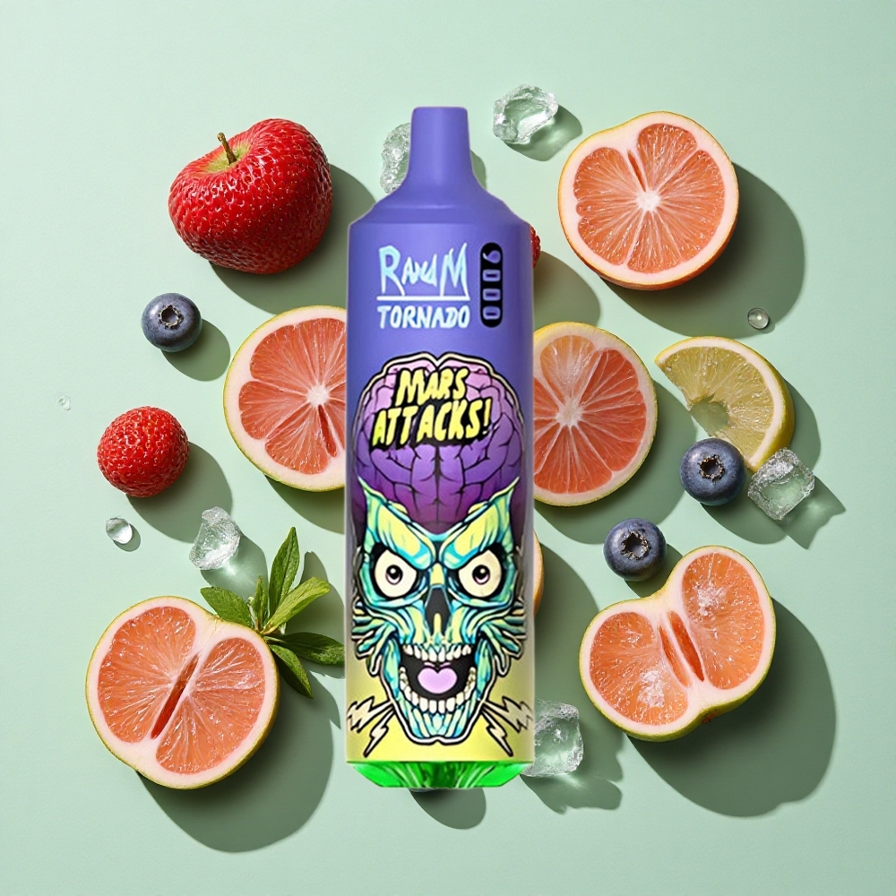 RandM Fumot Tornado 9000 Puffs Blåbær Is engros Norge 18 mL MESH