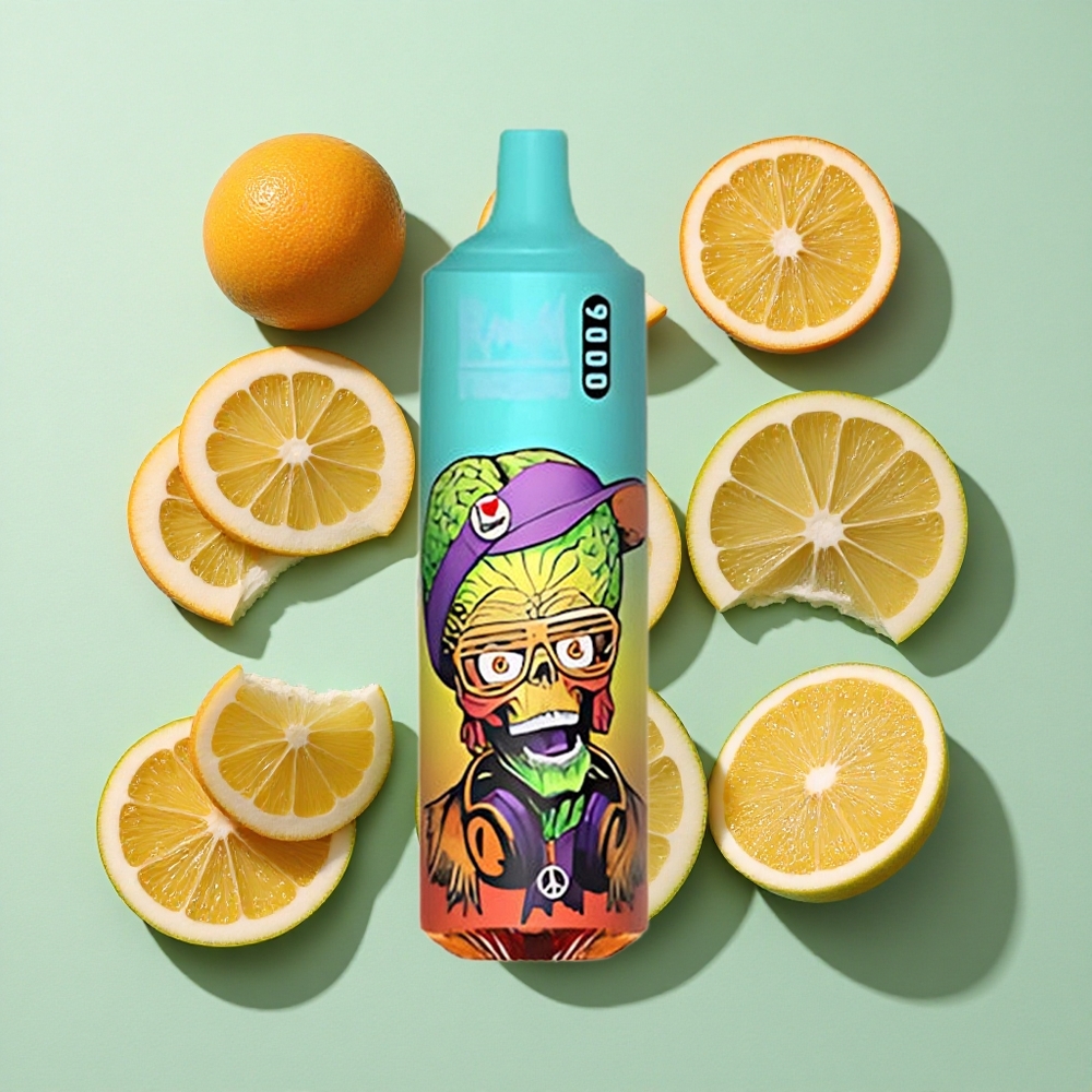 RandM Fumot Tornado 9000 Puffs Blåisengros Norge 18 mL Mesh Coil