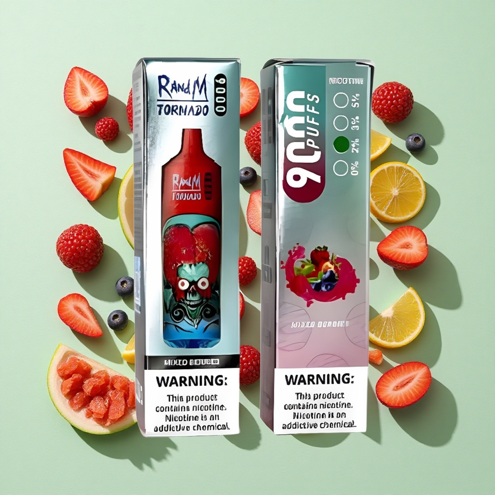 RandM Fumot Tornado 9000 Puffs Blandede Bær engros Norge 18 mL Mesh Coil