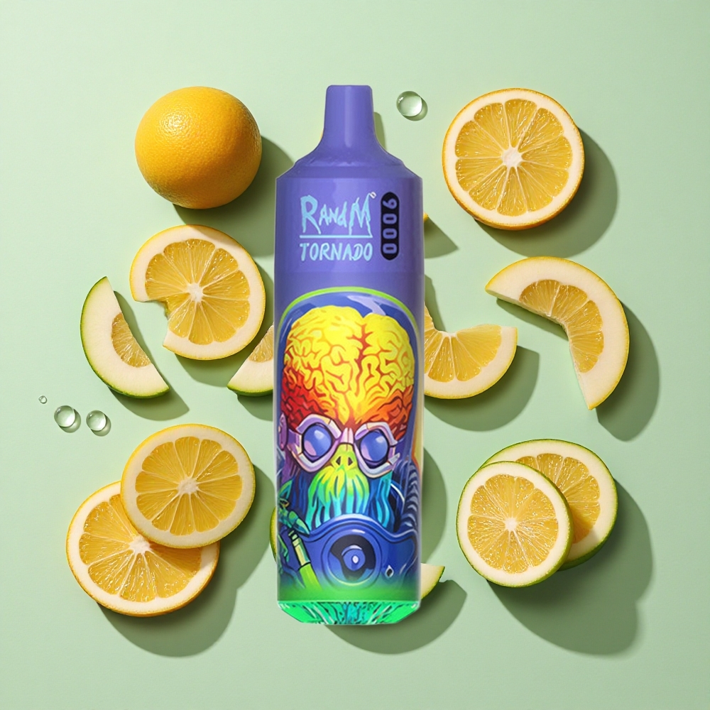 RandM Fumot Tornado 9000 Puffs Cool Mint (Kjølig Mynte) med 18 mL E-væske og engros Norge