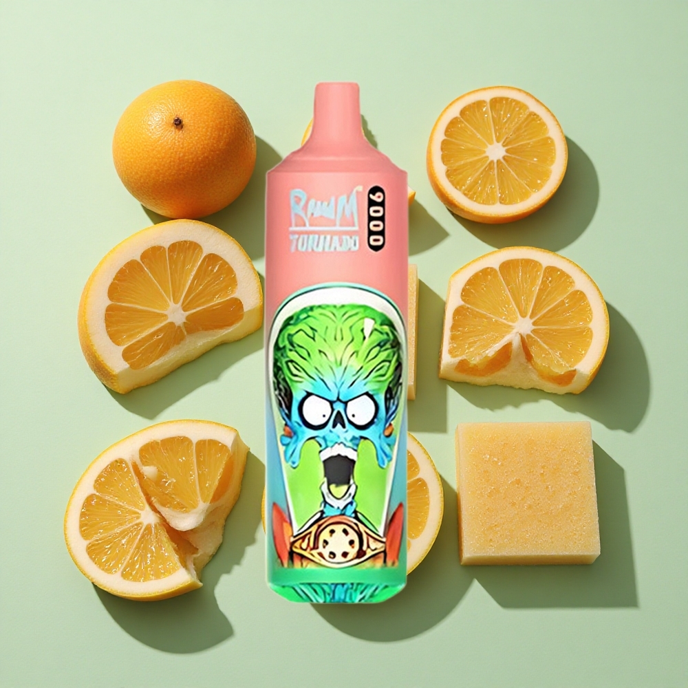 RandM Fumot Tornado 9000 Puffs Gummy Bjørn Engangs Vape med 850 mAh ladbar batteri engros Norge