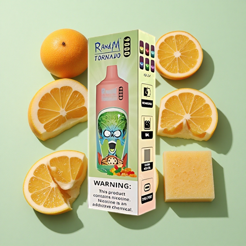 RandM Fumot Tornado 9000 Puffs Gummy Bjørn Engangs Vape med 850 mAh ladbar batteri engros Norge