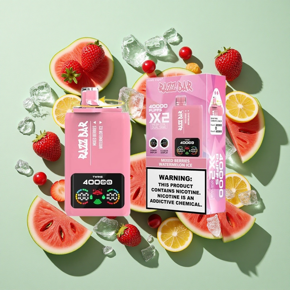 Razz Bar 40000 Puffs Blandede Bær_Watermelon Is Engangs Vape Skjermdisplay Type-C Port engros Norge