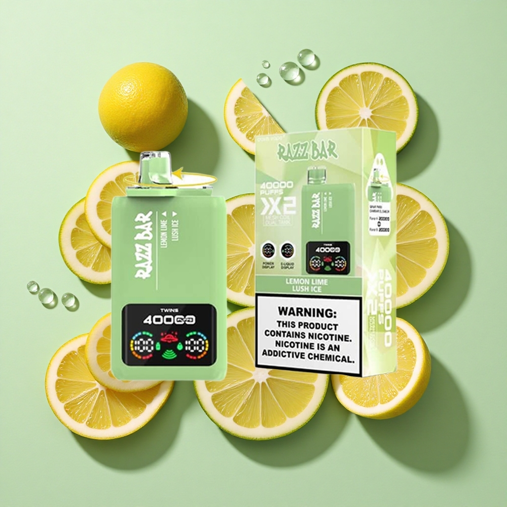 Razz Bar 40000 Puffs Sitron Lime_Lush Is engros Norge Power Skjerm Display 650 Mah Battery
