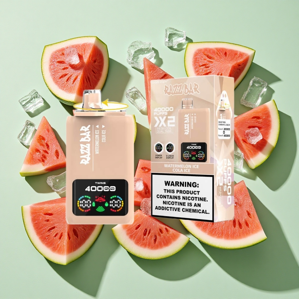 Razz Bar 40000 Puffs Watermelon Is_Kola Is Engangs Vape med Skjermvisning og 1.0 Ohm 2 Mesh Coil engros Norge