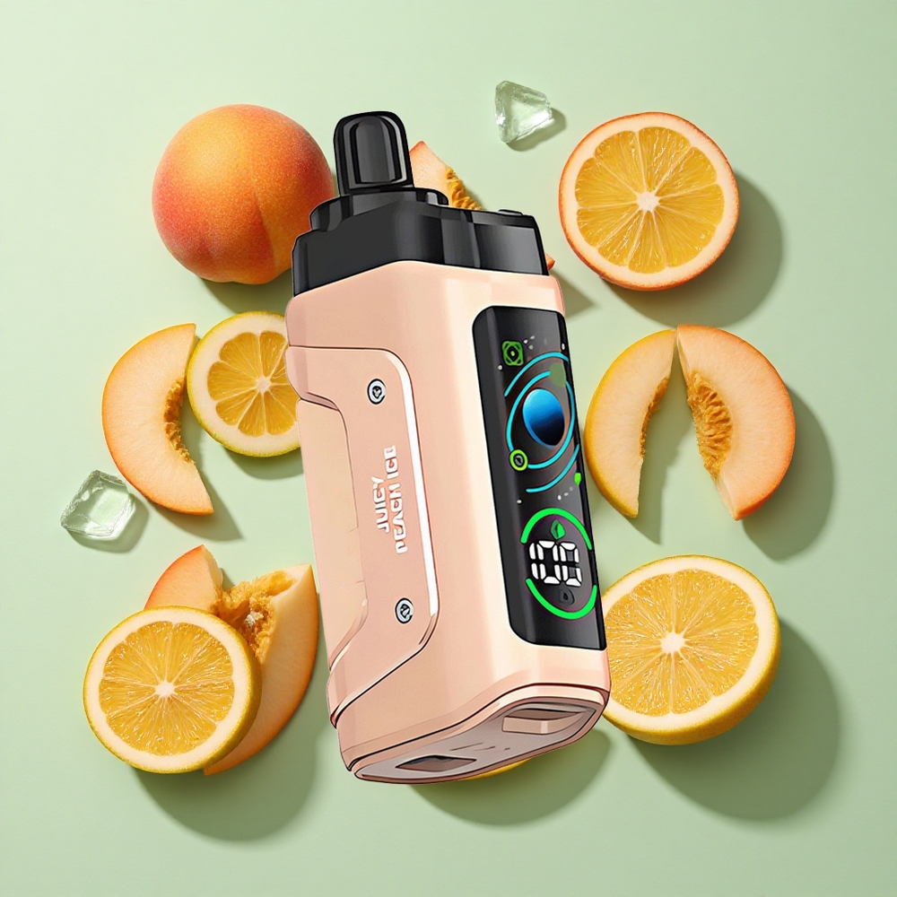 Razz Bar 45000 Puffs Engangs Vape Juicy Peach Ice Justert Luftstrøm engros Norge Type-C Lading