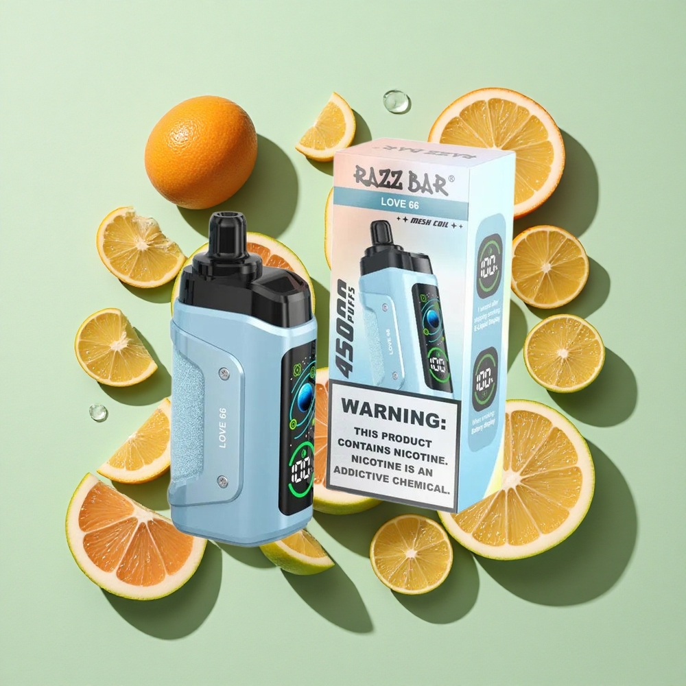 Razz Bar 45000 Puffs Engangs Vape Kjærlighet 66 1.0 Ohm Mesh Coil 20 mg/ml Nicotin Styrke engros Norge