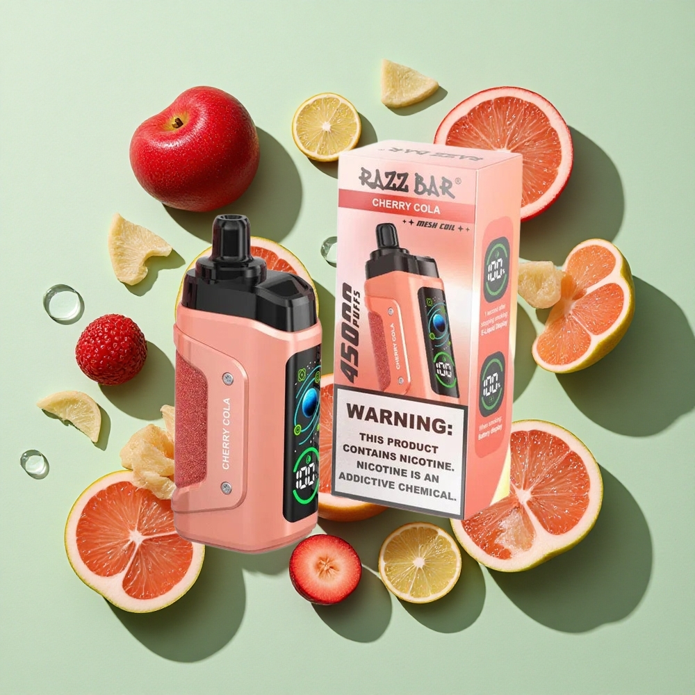 Razz Bar 45000 Puffs Kirsebær Cola Engangs Vape Justerbar Luftstrøm engros Norge