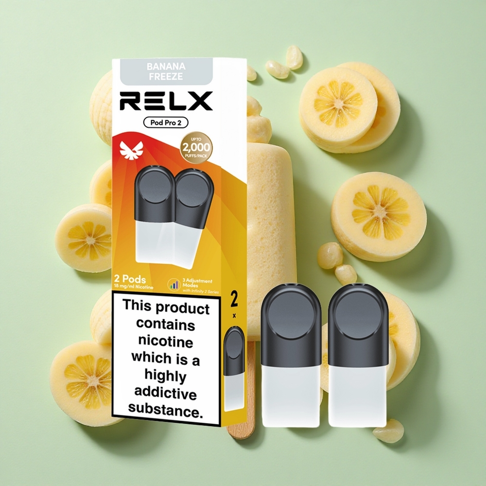 RELX Pod Pro 2 600 Puffs Dessert-Banan Iskald engros Norge 1.9ml