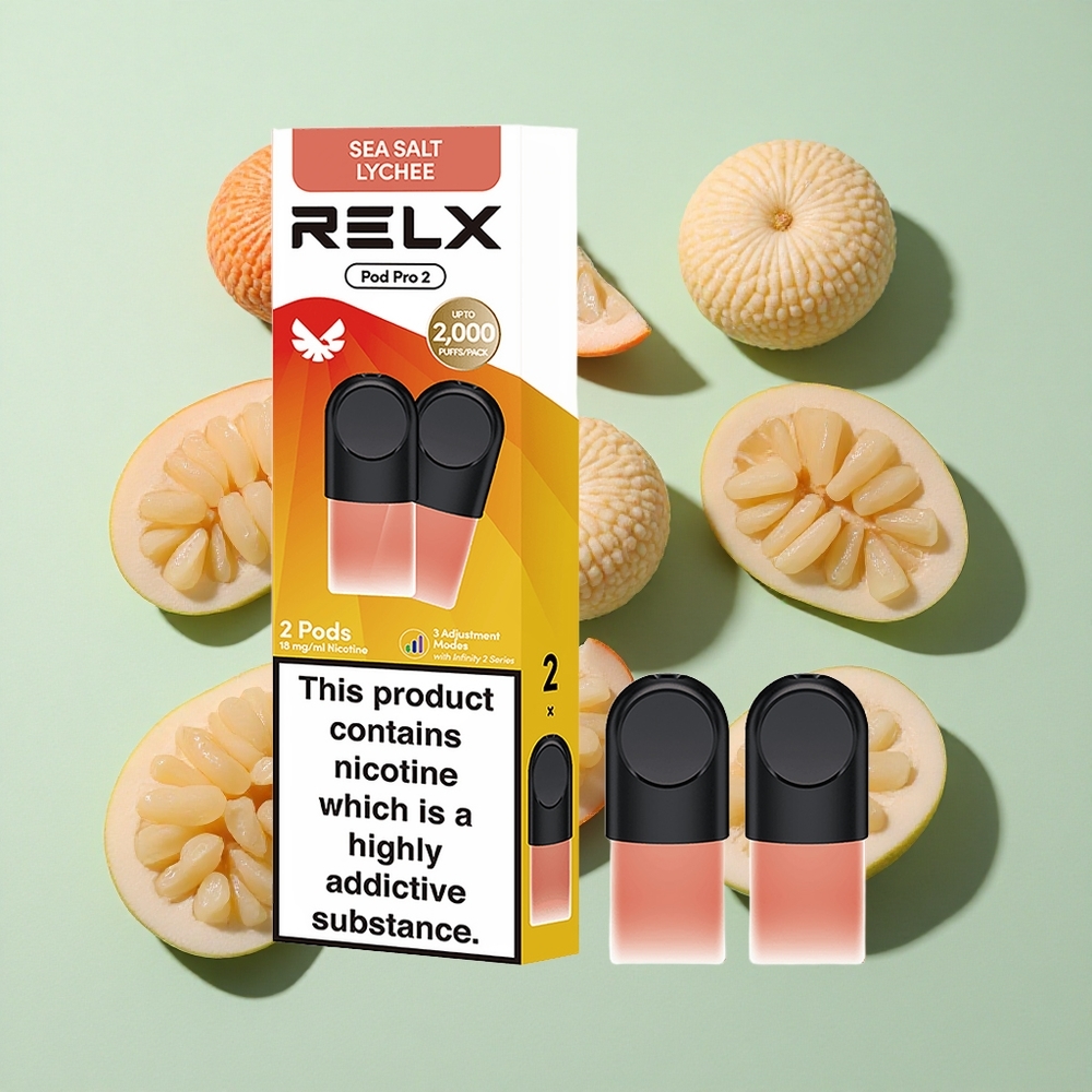 RELX Pod Pro 2 600 Puffs Sjøsalt Litchi engros Norge 1,9ml